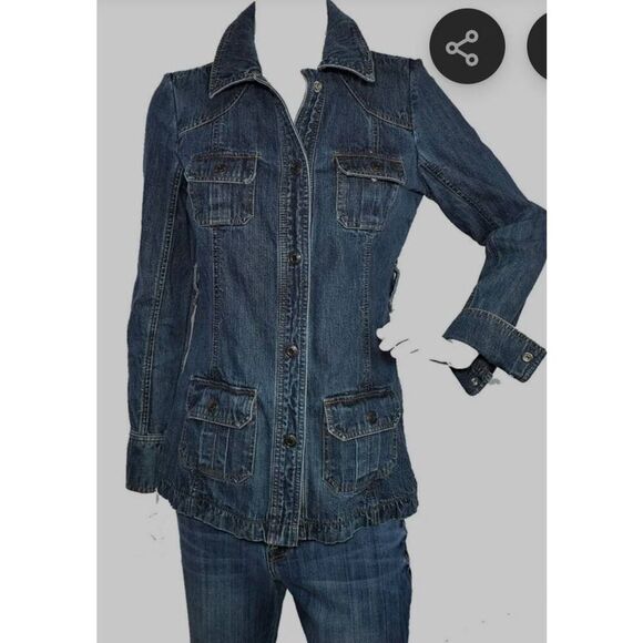 Old Navy Denim Jacket Womens XL Blue Stretch (R) - Picture 1 of 7